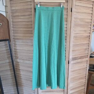 Vintage Green & White Maxi Skirt